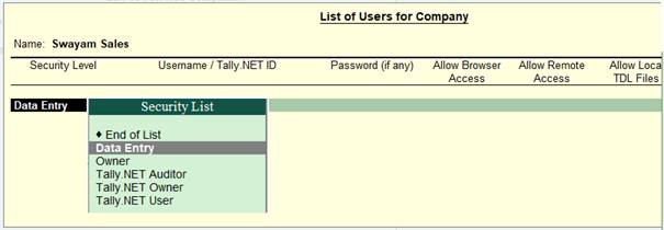 Security Control and Password in TallyERP9